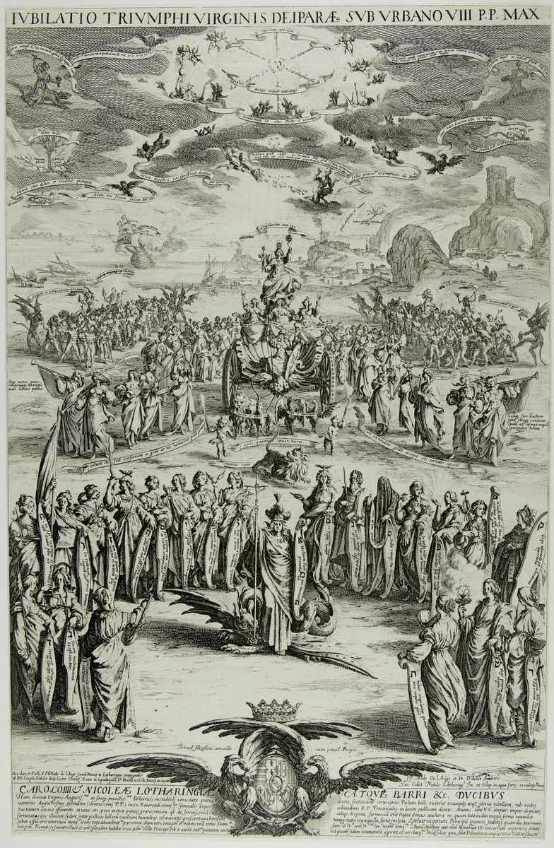 The Triumph of the Virgin by Jacques Callot, print, 1624