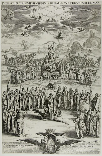 The Triumph of the Virgin by Jacques Callot, print, 1624