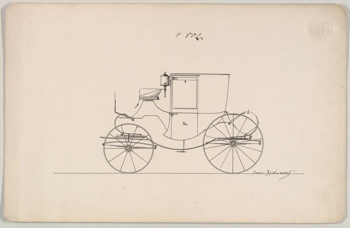 Coupe #802 by Brewster & Co., drawing, 1855-1865