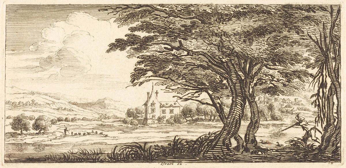 Landscape by Jacques Callot, print, 1635