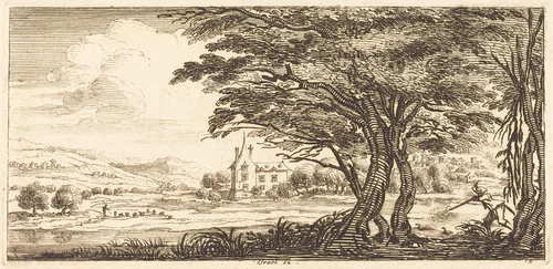 Landscape by Jacques Callot, print, 1635