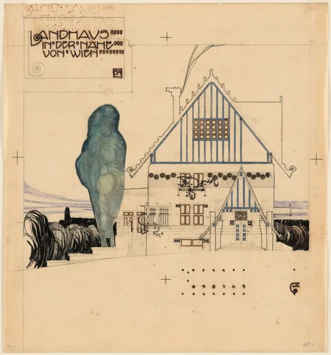 Villa project, outside Vienna, Austria (Elevation) by Emil Hoppe, architecture, 1903