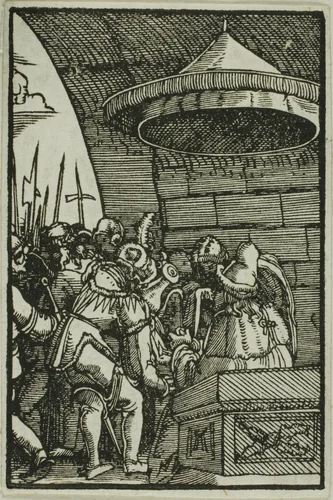 Pilate Washing His Hands, from The Fall and Redemption of Man by Albrecht Altdorfer, print, 1510-1518