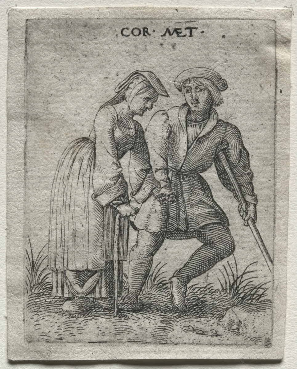 Dancing Cripples by Cornelis Massys, print, 1528-1548
