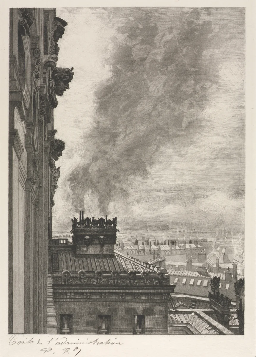 Rooftops of the Administration Building by Charles Paul Renouard, print, 1881