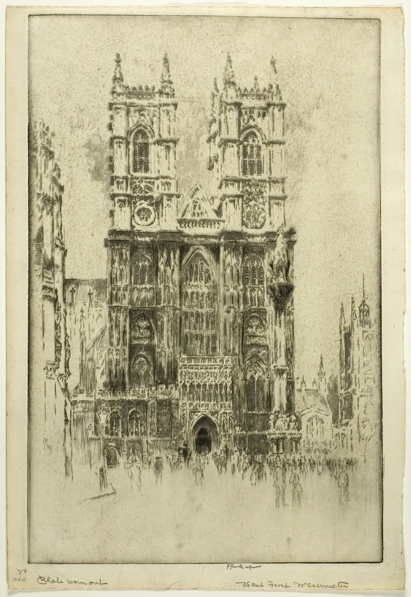 West Front, Westminster Abbey by Joseph Pennell, print, 1903