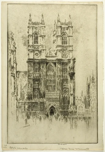 West Front, Westminster Abbey by Joseph Pennell, print, 1903