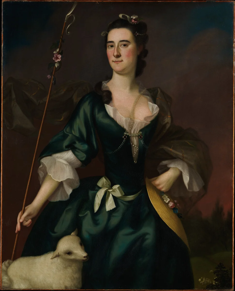 Mary Sylvester by Joseph Blackburn, artwork, 1754