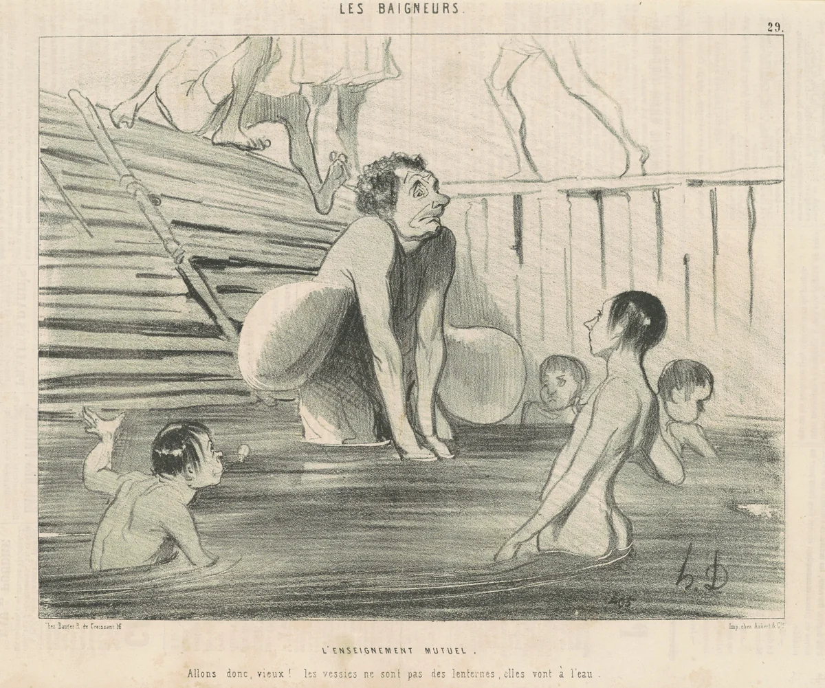 L'enseignement mutuel by Honoré Daumier, print, 1842