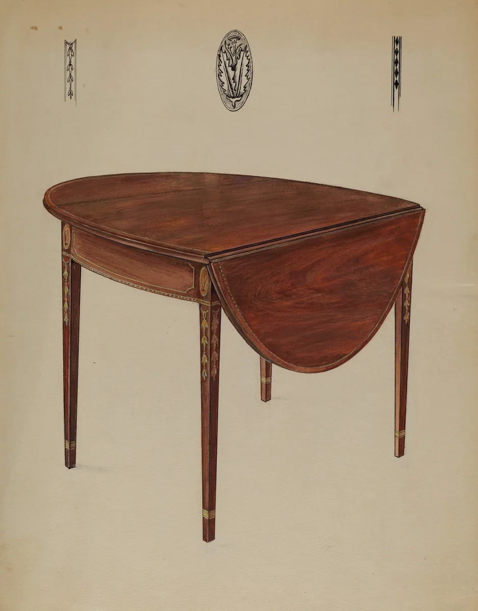 Pembroke Table (Drop Leaf) by Bernard Gussow, index of american design, 1935-1942