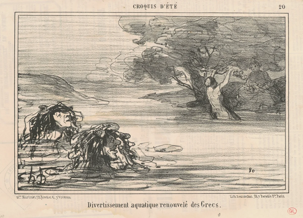 Divertissement ... renouvelé des Grecs by Honoré Daumier, print, 1857