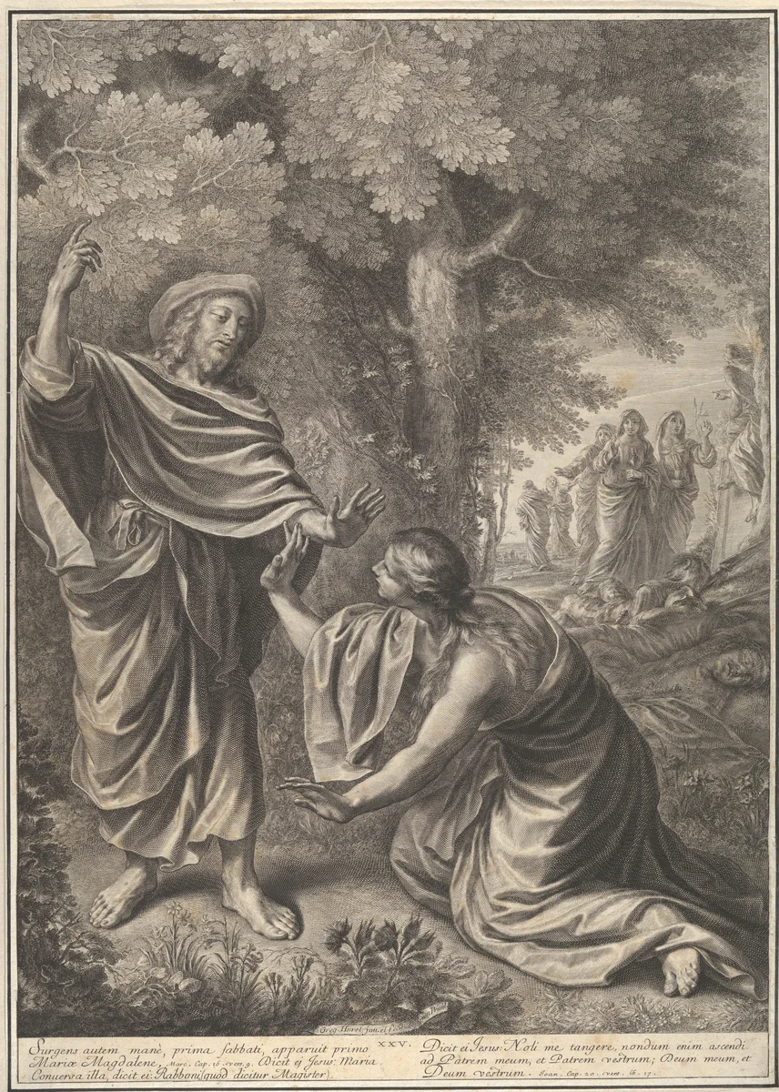 Noli Me Tangere, from The Passion of Christ, plate 25 by Grégoire Huret, print, 1664