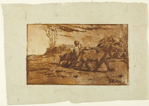 The Two Cows by Jean-François Millet, print, 1842-1852