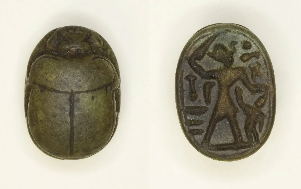 Scarab: Menkheperra (Thutmose III) by Egyptian, other, -1479--1425