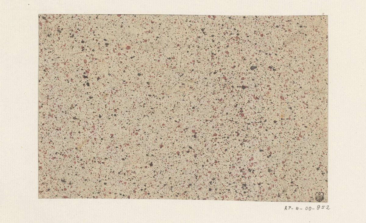 Rood en zwart gespikkeld papier by anonymous, other, 1750-1900