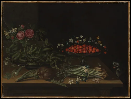 Still Life with Strawberries by French Painter, painting, 1600-1699