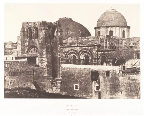 Jérusalem, Saint Sépulcre, vue générale, 2 by Auguste Salzmann, photograph, 1854-1859