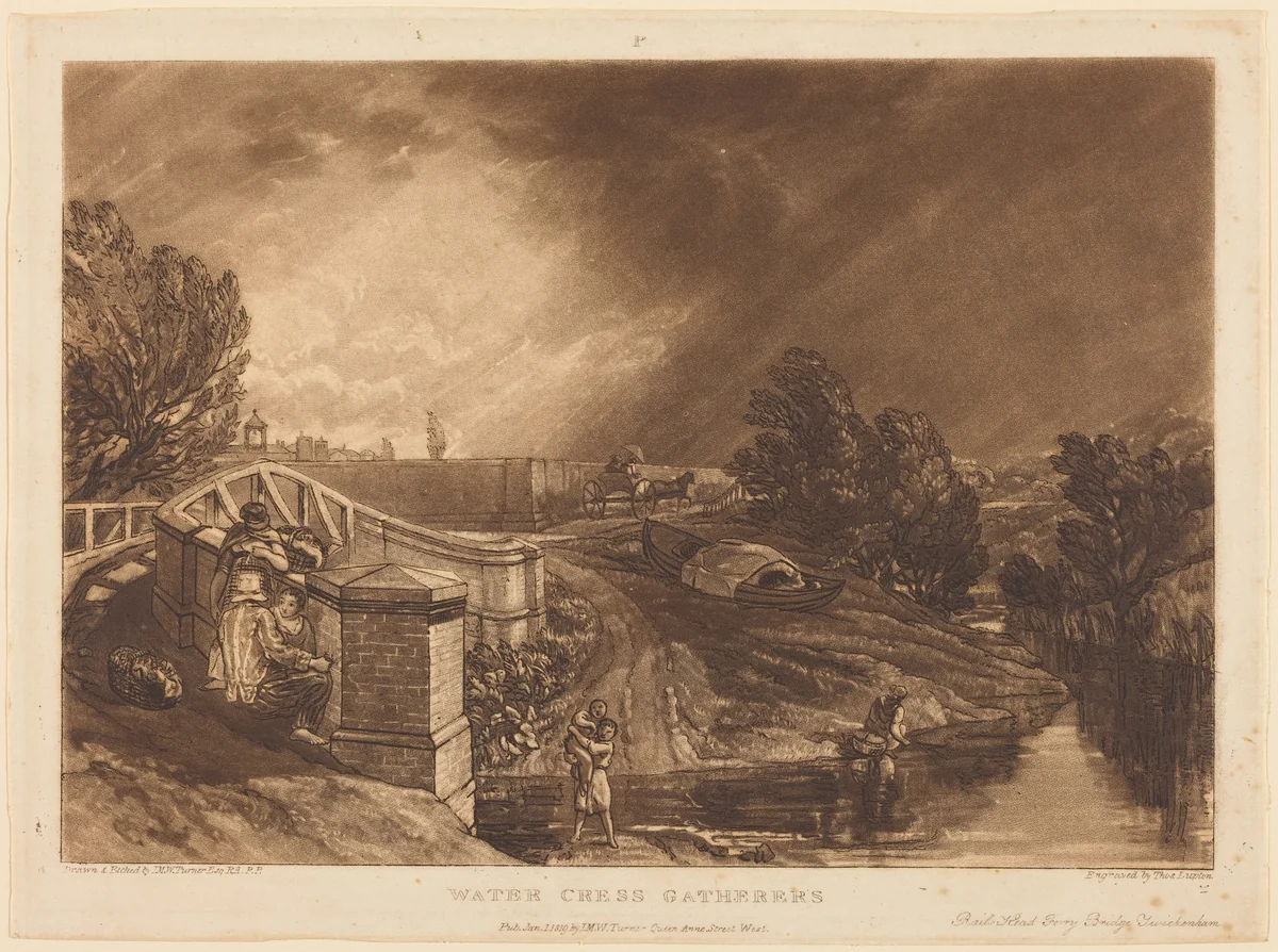 Watercress Gatherers by Joseph Mallord William Turner, print, 1819