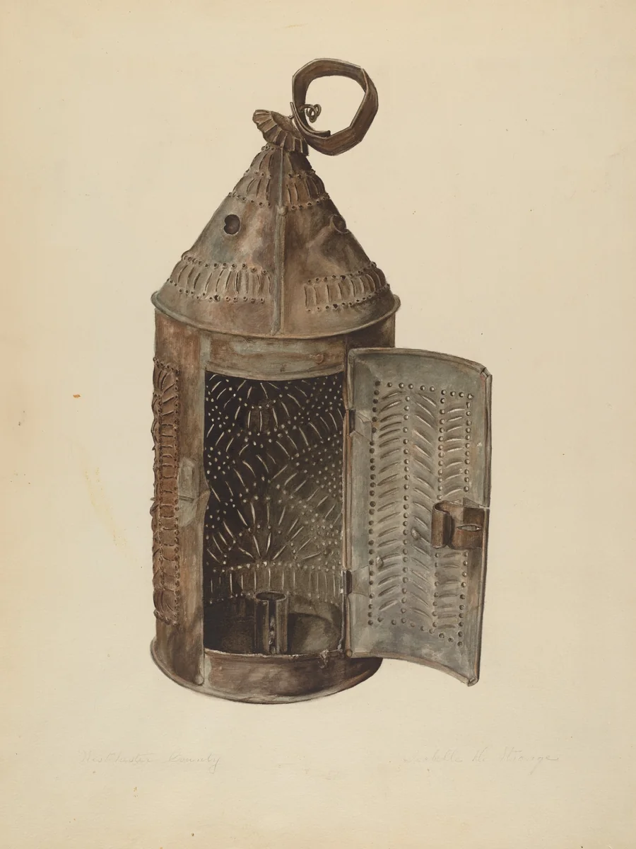 Sheet Iron Lantern by Isabelle De Strange, index of american design, 1938