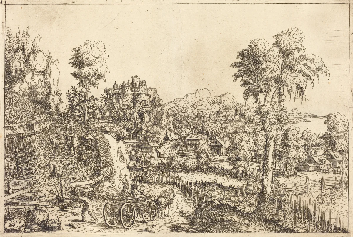 Landscape with a Vineyard by Hanns Lautensack, print, 1559