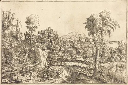 Landscape with a Vineyard by Hanns Lautensack, print, 1559