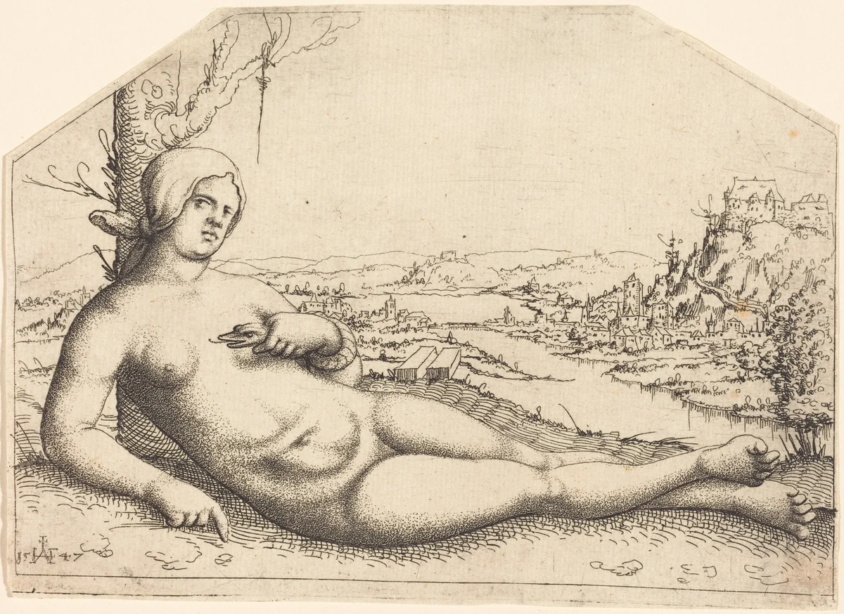 Death of Cleopatra by Augustin Hirschvogel, print, 1547