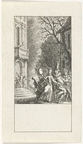 Februari by Simon Fokke, print, 1722-1784