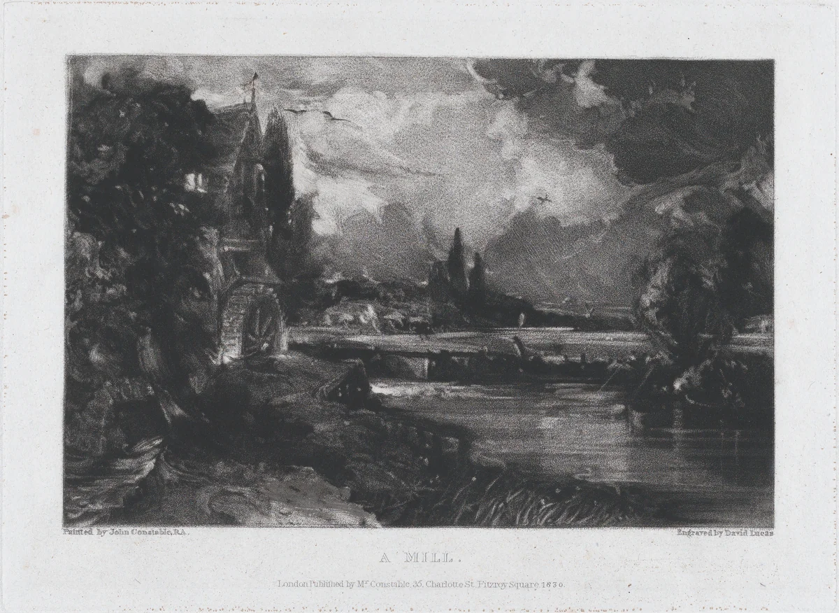 A Mill by David Lucas, print, 1830