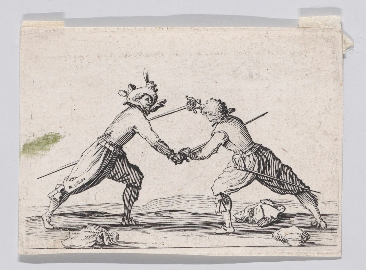 Copy of Le Duel a L'Épée (The Duel with Swords), from "Les Caprices" by anonymous, print, 1620-1700