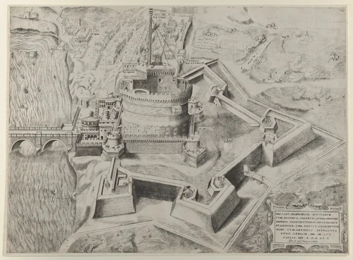 Castello Sant' Angelo, from "Speculum Romanae Magnificentiae" by Giulio de Musi, print, 1557