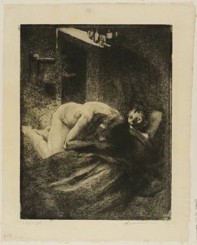 Misery, plate nine from Woman by Albert Besnard, print, 1886