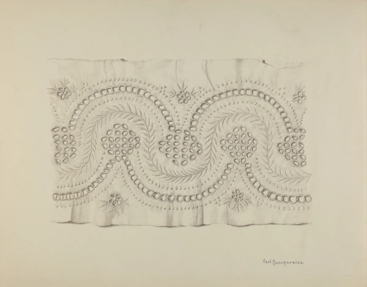 English Embroidery by Carl Buergerniss, index of american design, 1935-1942