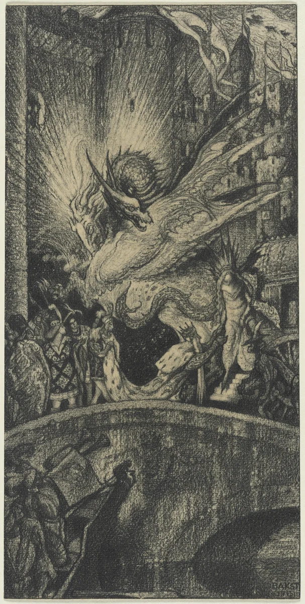 Study for a Stage Set by Léon Bakst, drawing, 1915