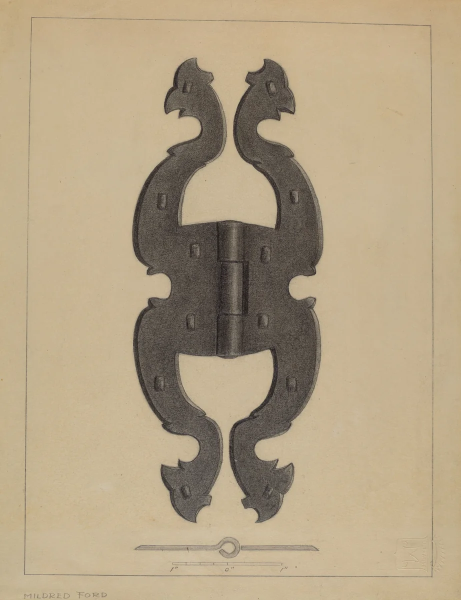 Hinge by Mildred Ford, index of american design, 1937