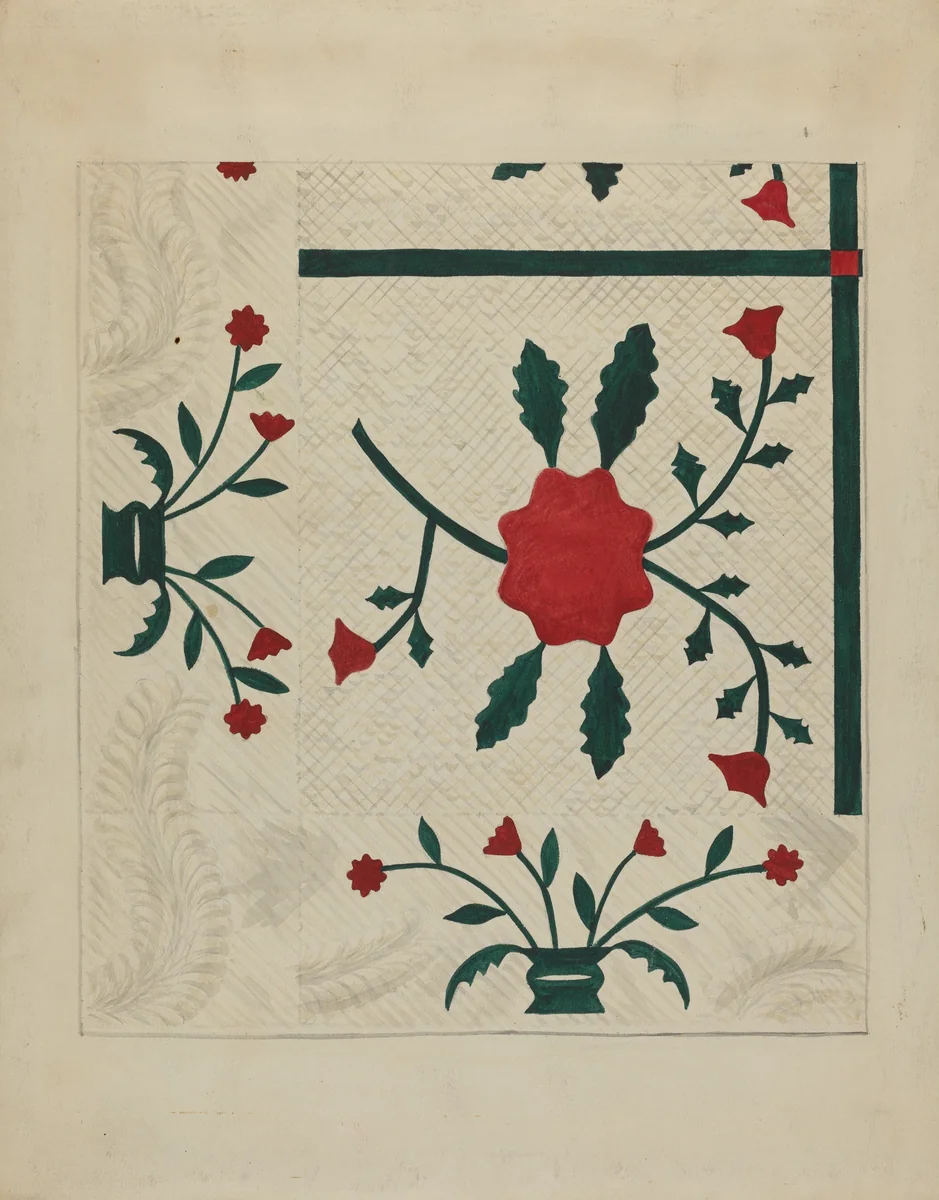 Quilt by Robert Stewart, index of american design, 1936
