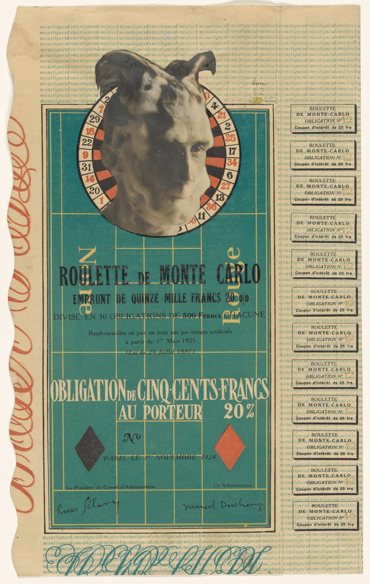 Monte Carlo Bond (No. 12) by Marcel Duchamp, drawing, 1924