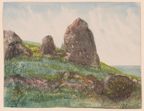 Landscape with Rocks by George Sand, print, 1870-1876