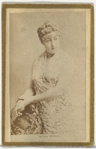Selina Delaro, from the Actresses and Celebrities series (N60, Type 2) promoting Little Beauties Cigarettes for Allen & Ginter brand tobacco products by Allen & Ginter, photograph, 1887