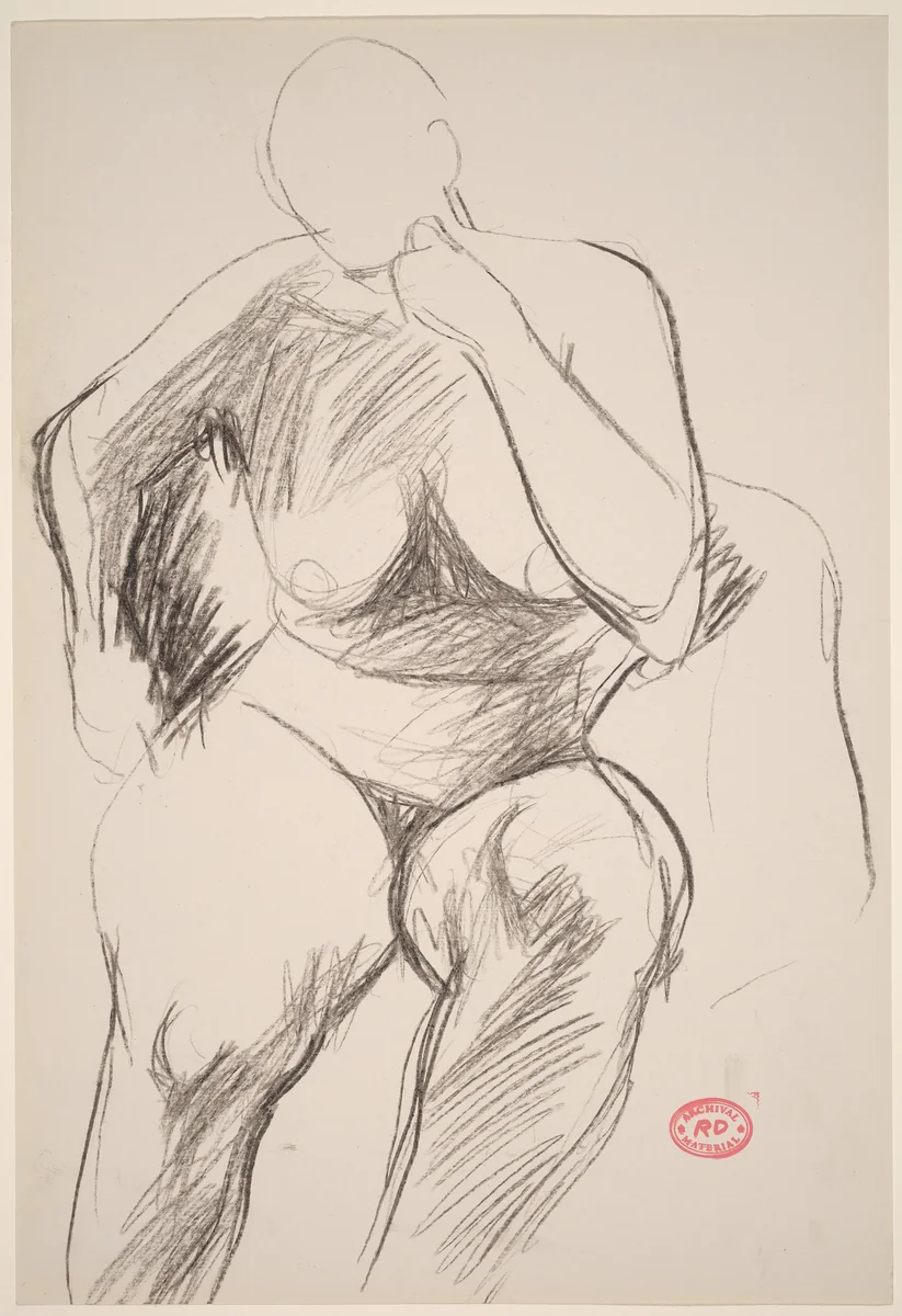 Untitled [female nude seated in armchair] by Richard Diebenkorn, drawing, 1955-1967