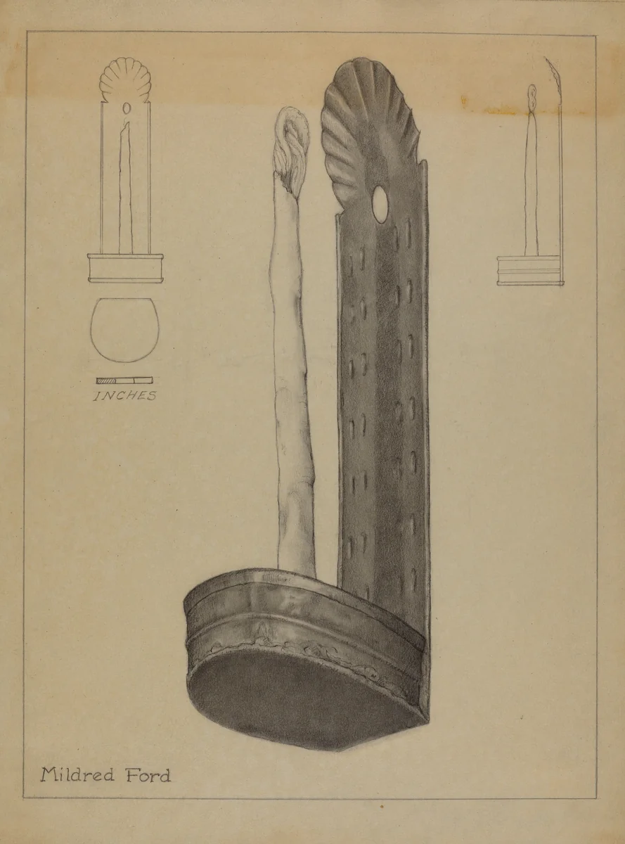 Candle Sconce by Mildred Ford, index of american design, 1935-1942