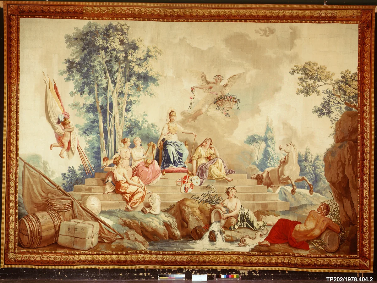 Europe from a set of The Four Continents by Jean Jacques François Le Barbier, textile, 1781-1791