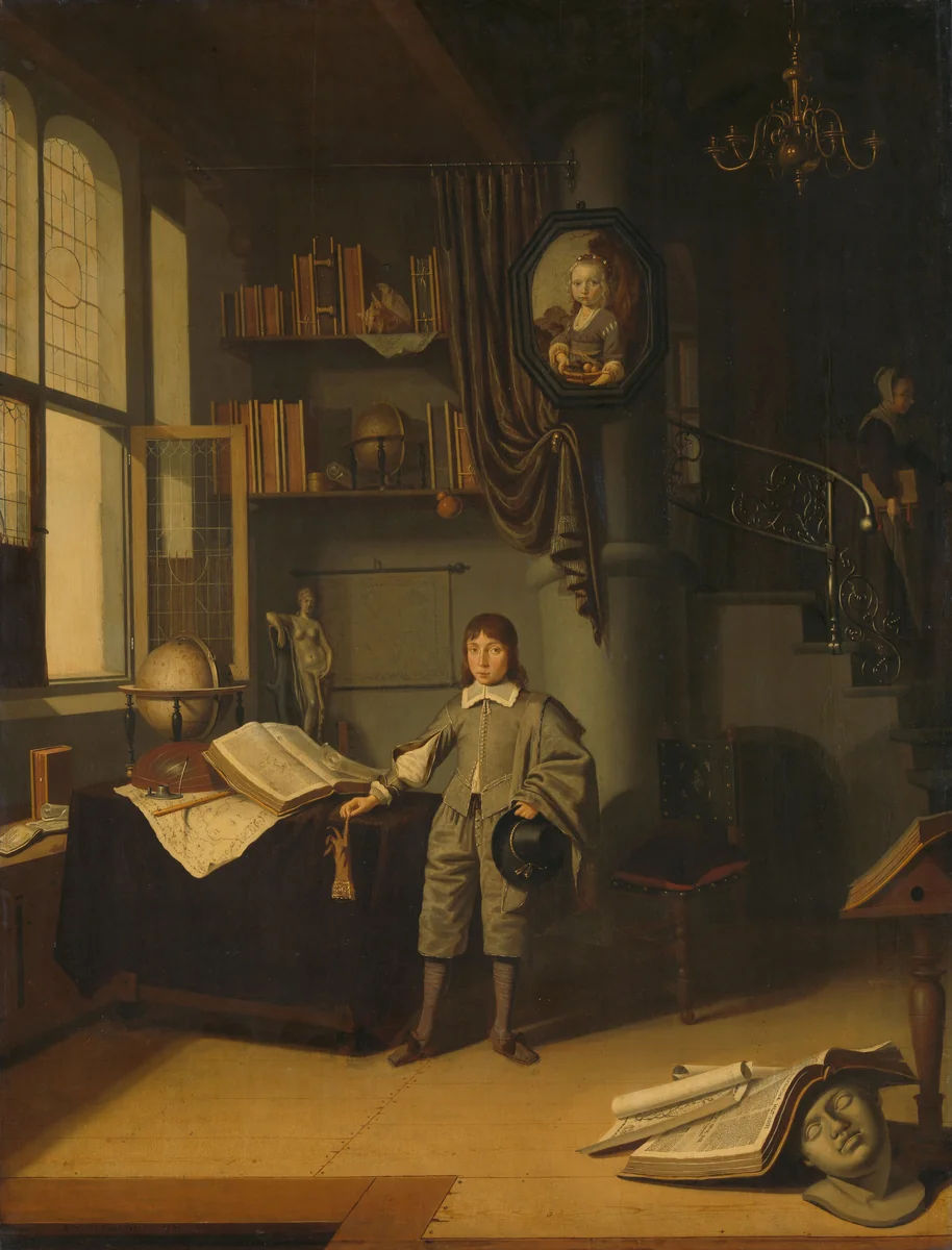 Young Man in a Study by Adriaen van Gaesbeeck, painting, 1640-1650