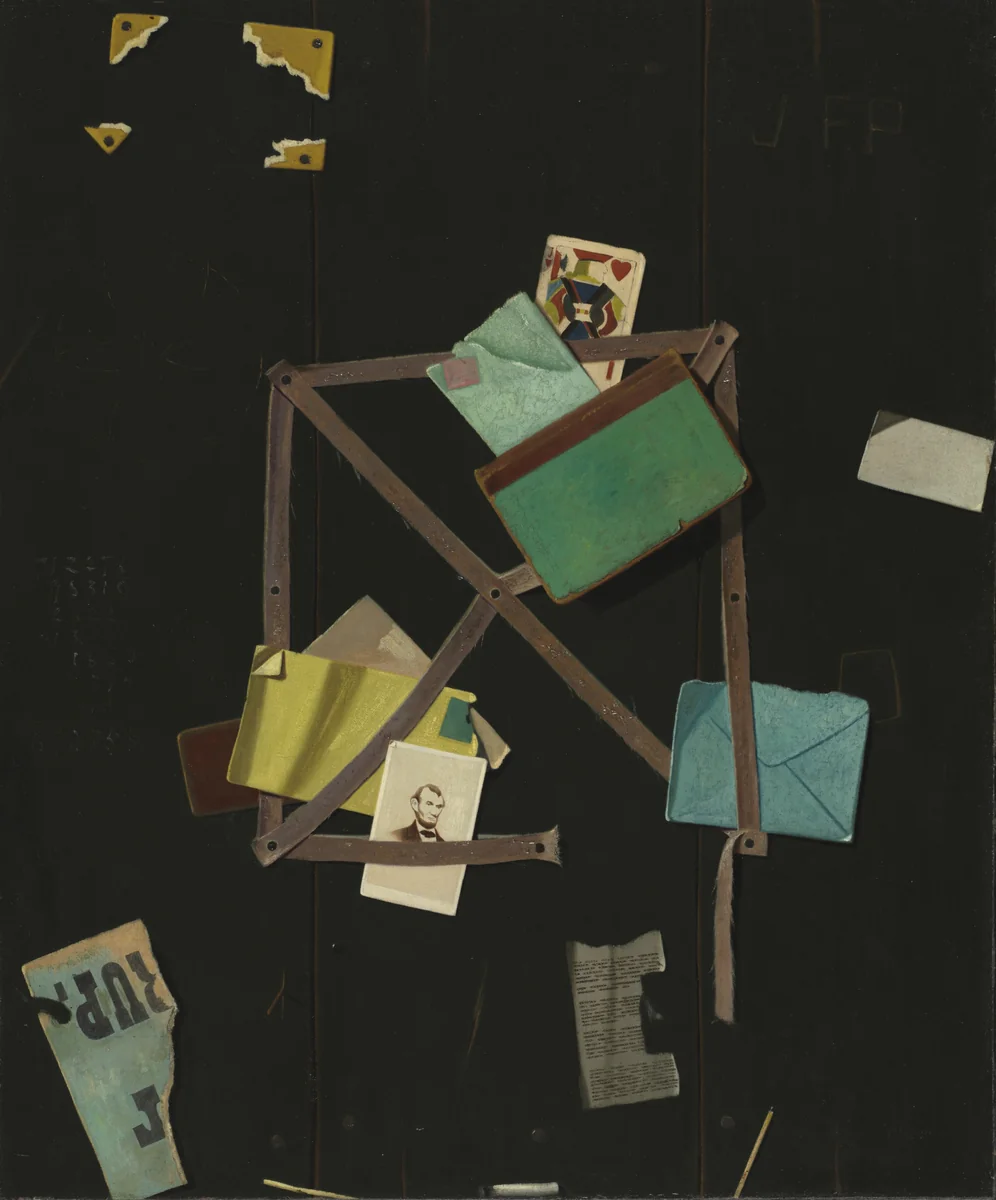 Card Rack with a Jack of Hearts by John F. Peto, painting, 1890-1900