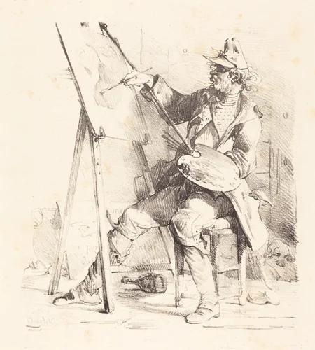 The Sign Painter (Le Peintre d'Enseignes) by Nicolas Toussaint Charlet, print, 1792-1845
