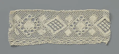 Strook kloskant met een middenbaan van aaneengeschakelde ruiten by anonymous, other, 1850-1899