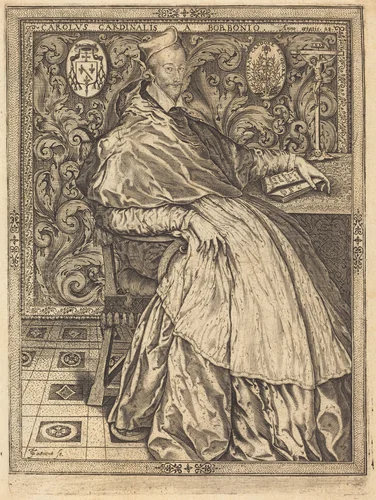 Cardinal Charles de Bourbon by Jean de Gourmont, print, 1471-1566