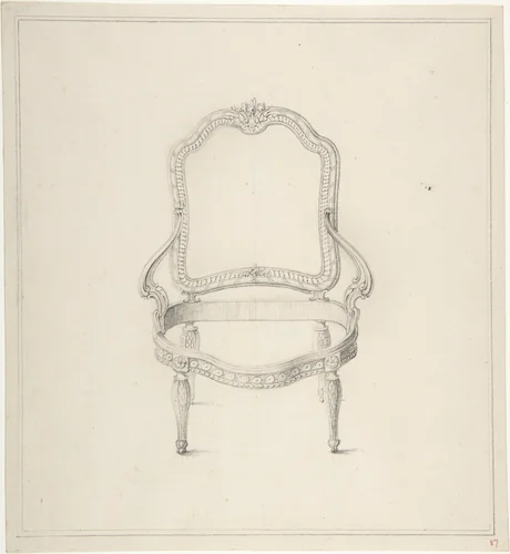 Design for a Chair by anonymous, drawing, 1765-1795