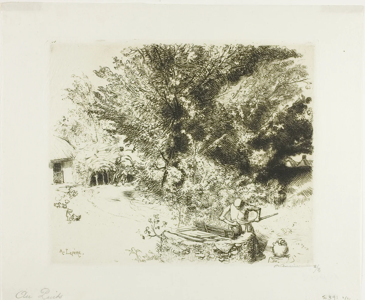 At the Well by Louis Auguste Lepère, print, 1911
