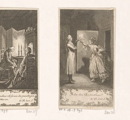 Pastor Gros en zijn boze vrouw by Daniel Nikolaus Chodowiecki, print, 1776