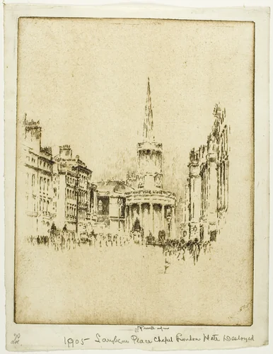 Langham Place Chapel by Joseph Pennell, print, 1906